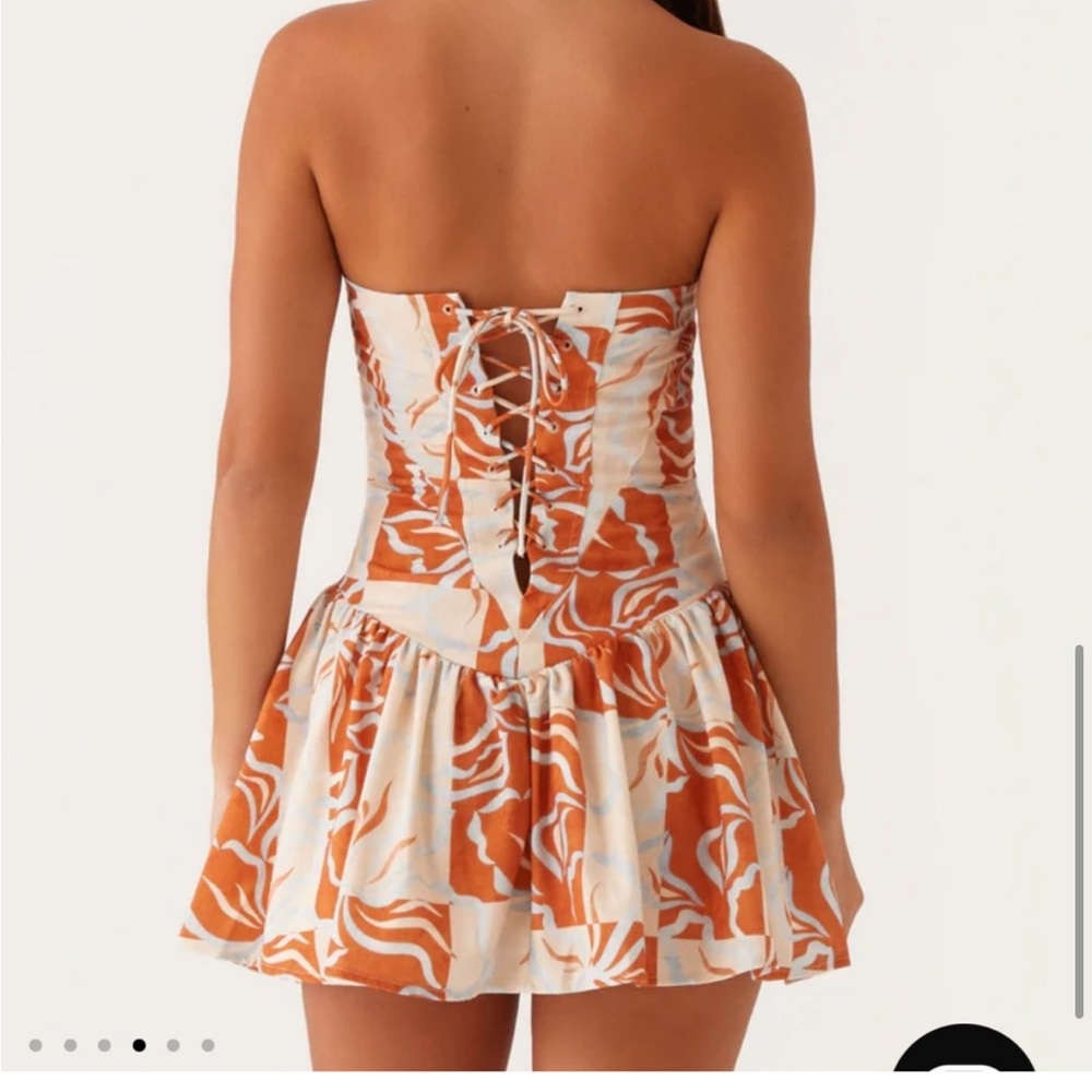 Peppermayo Orange and White Mini Dress - Picture 2 of 9